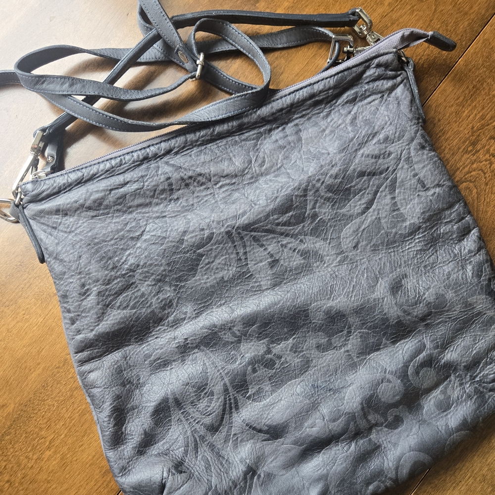 Valentina Genuine Leather Bag Made in Italy Embossed Floral